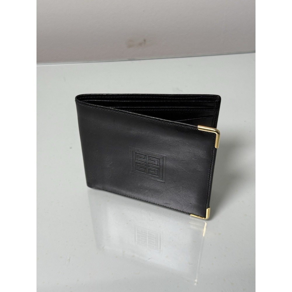 Givenchy Men's Black Leather Slim Bi Fold Wallet Spain Luxury Designer Logo